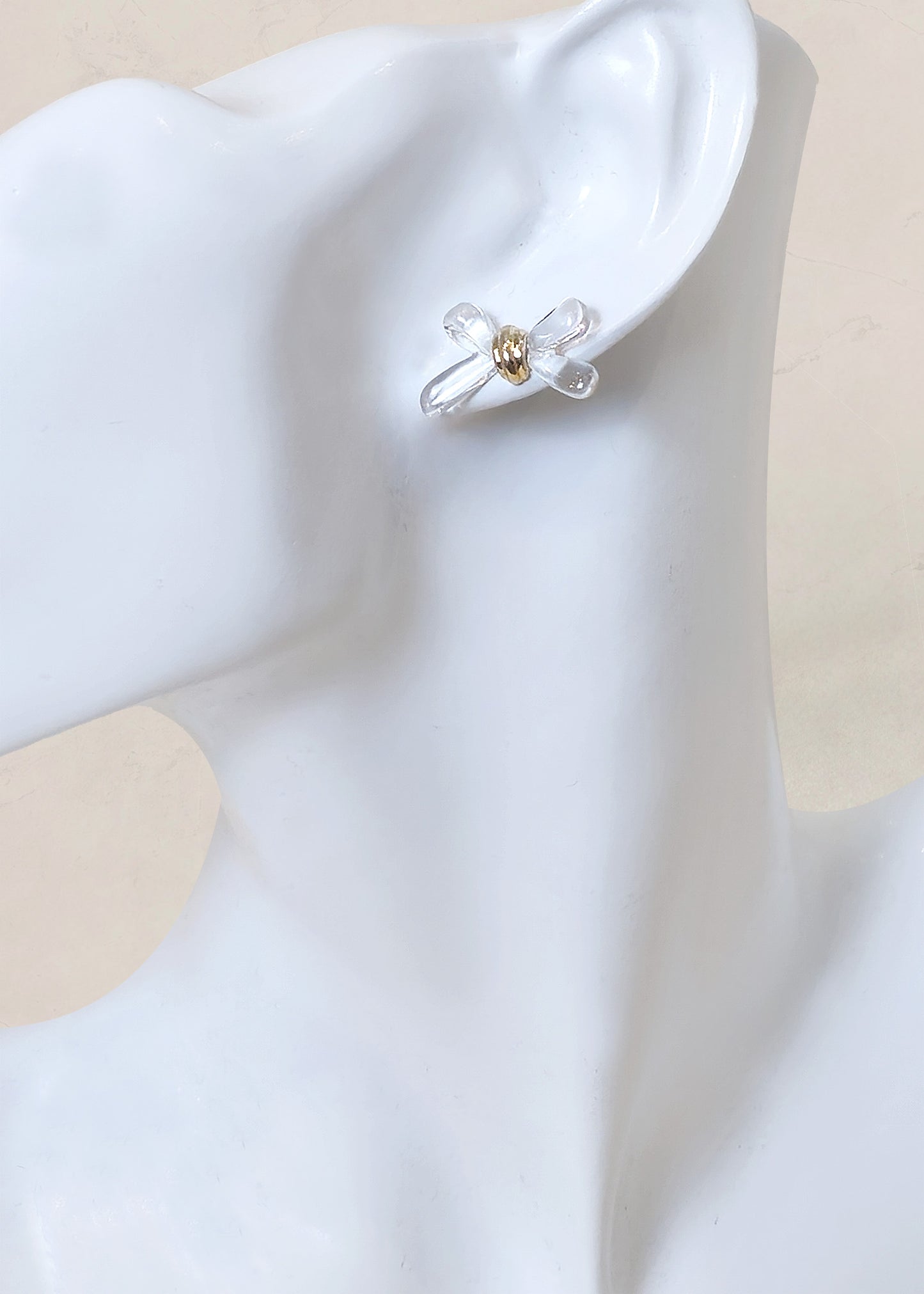 CLEAR BOW Stud Earrings