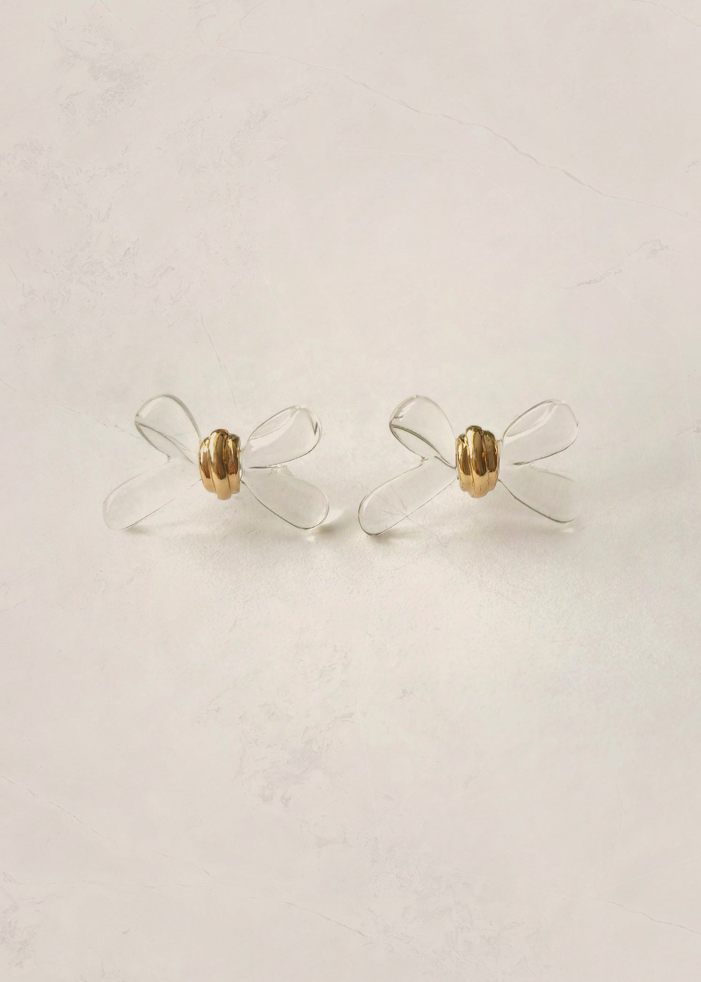 CLEAR BOW Stud Earrings